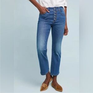 Pilcro & The Letterpress High-Rise Flare Crop Jeans | Anthropologie